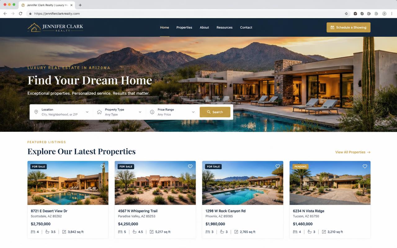 Jennifer Clark Realty sample website design