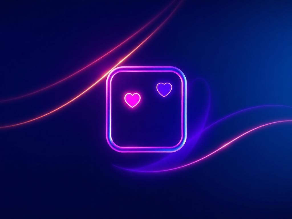 Glowing 3D Instagram photo frame with hearts representing Instagram ads